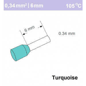 Schotman Elektro - SEP adereindhuls enkelvoudig 0,34mm2 lengte 6mm geisoleerd