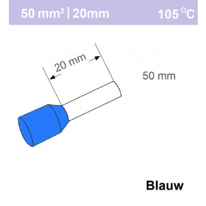 Schotman Elektro - SEP adereindhuls enkelvoudig 50mm2 lengte 20mm geisoleerd