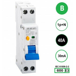 SEP RCE1-B40.03 - aardlekautomaat B40 30mA, 18mm, 1 module