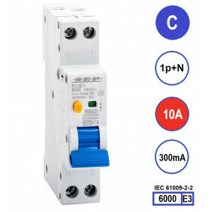SEP RCE1-C10.30 - aardlekautomaat C10 300mA, 18mm, 1 module