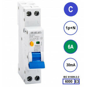 SEP RCE1-C06.03 - aardlekautomaat C6 30mA, 18mm, 1 module