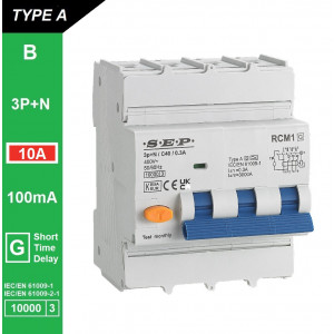 Schotman Elektro B.V. - SEP RCM1 3p+n B-karakteristiek 10A 10kA kortstondig vertraagd AG