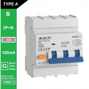 Schotman Elektro B.V. - SEP RCM1 3p+n B-karakteristiek 32A 10kA kortstondig vertraagd AG