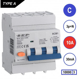 Schotman Elektro B.V. - SEP RCM4 3p+n C 10A 30mA 10kA aardlekautomaat