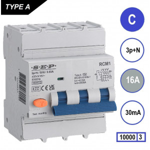 Schotman Elektro B.V. - SEP RCM4 3p+n C 16A 30mA 10kA aardlekautomaat