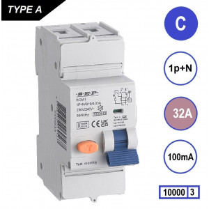 Schotman Elektro B.V. - SEP RCM1 1p+n C 32A 100mA 10kA aardlekautomaat