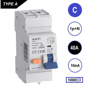 Schotman Elektro B.V. - SEP RCM1 1p+n C 40A 10mA 10kA aardlekautomaat
