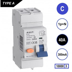 Schotman Elektro B.V. - SEP RCM1 1p+n C 40A 300mA 10kA aardlekautomaat