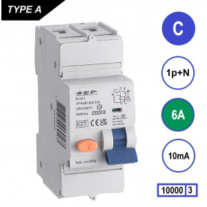 Schotman Elektro B.V. - SEP RCM1 1p+n C 6A 10mA 10kA aardlekautomaat