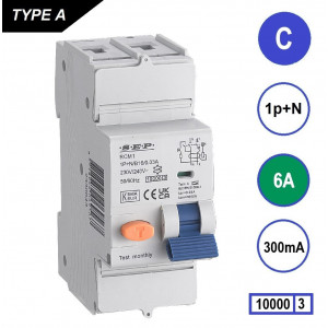 Schotman Elektro B.V. - SEP RCM1 1p+n C 6A 300mA 10kA aardlekautomaat