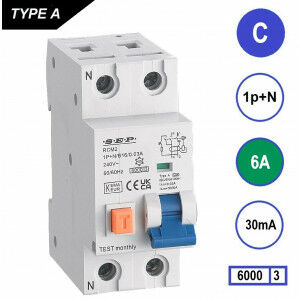 Schotman Elektro - SEP RCM2 aardlekautomaat C6A 6kA