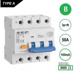 Schotman Elektro B.V. - SEP RCM4 Aardlekautom. 3p+n B50 100mA 6kA