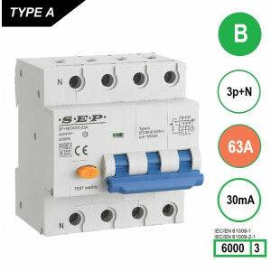 Schotman Elektro B.V. - SEP RCM4 Aardlekautom. 3p+n B63 30mA 6kA