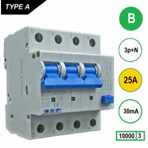 SEP SPFI Aardlekautom. 3p+n B25 30mA 10kA