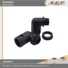 SEP M20x1,5 haakse snelconnector flexibele buis zwart (mt.18,5)