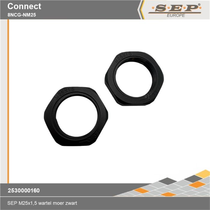 SEP Connect 8NCG-M25 - wartel moer M25 - zwart RAL9005 - details