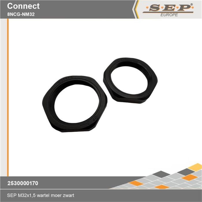 SEP Connect 8NCG-M32 - wartel moer - zwart RAL9005 - details