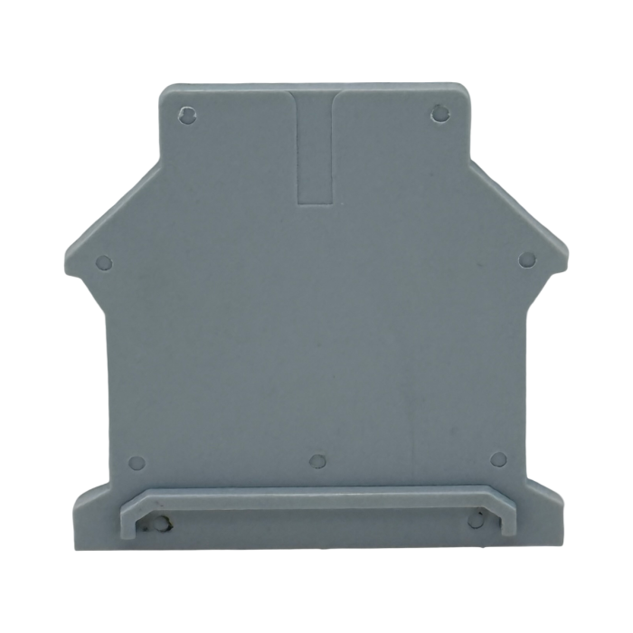 Grijze eindplaat SEP Europe type SRK-16-G-E geschikt voor SRK-16 rijgklemmen - artikel 2011300370, GTIN 8718959078200 - verkrijgbaar bij Schotman Elektro B.V.