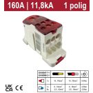 SEP Enkelpolig verdeelblok 160A (IN 1x70mm2 + 1x16mm2, OUT 6x16mm2)