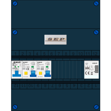 Schotman Elektro - SEP NOVA-M groepenkast 2 aardlekautomaten beltrafo