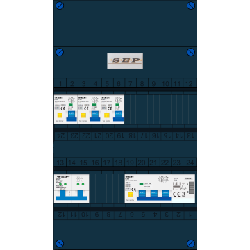 Schotman Elektro - SEP NOVA-M groepenkast 3+1 aardlekautomaten beltrafo