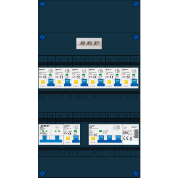 Schotman Elektro - SEP NOVA-M groepenkast 7+1 aardlekautomaat beltrafo