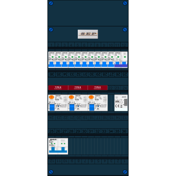 Schotman Elektro - SEP NOVA-B groepenkast type B 10+kookgroep installatieautomaten beltrafo