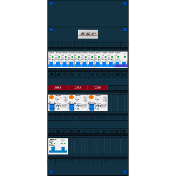 Schotman Elektro - SEP NOVA-B groepenkast Type B 10+kookgroep installatieautomaten