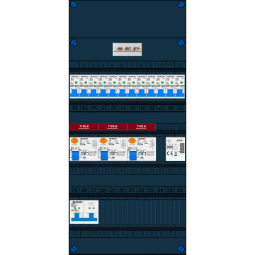 Schotman Elektro - SEP NOVA-B groepenkast Type B 12 installatieautomaat beltrafo