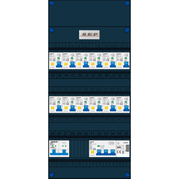 Schotman Elektro - SEP NOVA-M groepenkast 12+1 aardlekautomaat beltrafo