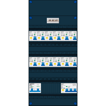 Schotman Elektro - SEP NOVA-M groepenkast 12+1 aardlekautomaat