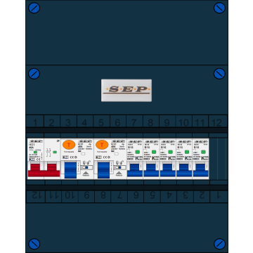 Schotman Elektro B.V. - SEP FS40A 1xHoofdschakelaar, 2xAardlekschakelaar, 5xInstallatieautomaat, 1fase