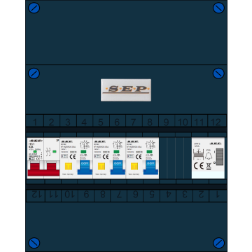 Schotman Elektro B.V. - SEP FS63A, 1xHoofdschakelaar, 3xAardlekautomaat, 1xBeltrafo, 1 Fase