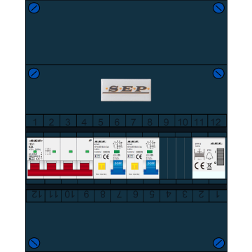 Schotman Elektro B.V. - SEP FS63A, 1xHoofdschakelaar, 2xAardlekautomaat, 1xBeltrafo, 3 Fase