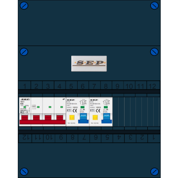 Schotman Elektro B.V. - SEP FS63A, 1xHoofdschakelaar, 2xAardlekautomaat, 3 Fase
