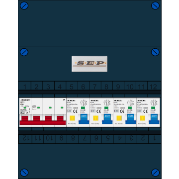 Schotman Elektro B.V. - SEP FS63A, 1xHoofdschakelaar, 4xAardlekautomaat, 3 Fase
