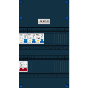 Schotman Elektro B.V. - SEP FS63A, 1xHoofdschakelaar, 3xAardlekautomaat, 1 Fase