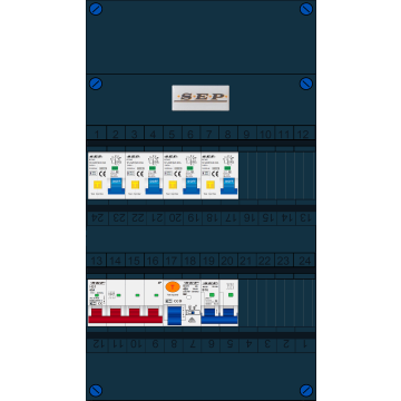 Schotman Elektro B.V. - SEP FS63A, 1xHoofdschakelaar, 4xAardlekautomaat, 1xAls+Fornuisgroep, 3 Fase