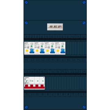 Schotman Elektro B.V. - SEP FS63A, 1xHoofdschakelaar, 4xAardlekautomaat, 3 Fase