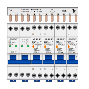 SEP P24012G40T kam 3f+n PIN N123-N1-N2-N3-N1 9mm