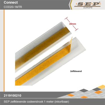 SEP Connect codeerstrook 1 meter 20mm breed zelfklevend inkortbaar COD20-1MTR verdeler codering