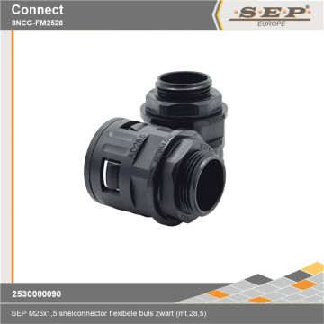 SEP Connect 8NCG-FM2528 - slang wartel M25 mt.28.5 - zwart RAL9005 - details