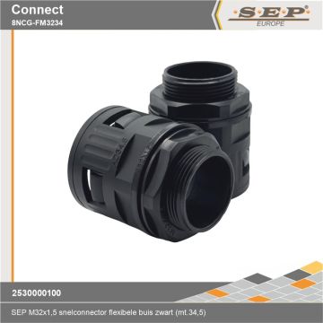 SEP Connect 8NCG-FM3234 - slang wartel M32 mt.345 - zwart RAL9005 - details