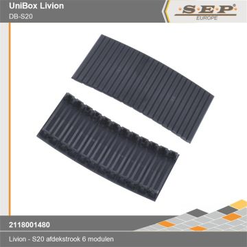 SEP DB-S20 afdekstrook 6 modulen (6×18 mm) afbreekbaar – zwart RAL9005 – voor Livion en MST verdelers - technische details