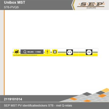 SEP UniBox MST PV identificatiestickers ST6 met Q-relais detail met symbolen