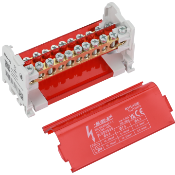 SEP R211/125E verdeelset 125A, 2p, 11x aansl, 500VAC/DC