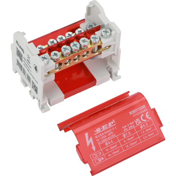 SEP R207/125E verdeelset 125A, 2p, 7x aansl, 500VAC/DC