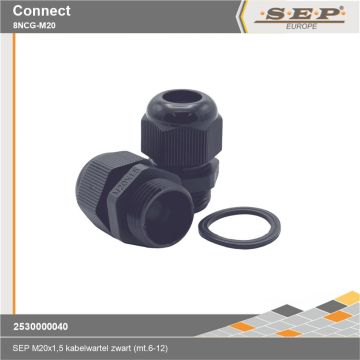 SEP Connect 8NCG-M20 - kabel wartel M20x1,5 mt.6-12 - zwart RAL9005 - details