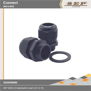 SEP Connect 8NCG-M25 - kabel wartel M25x1,5 mt.12-15- zwart RAL9005 - details