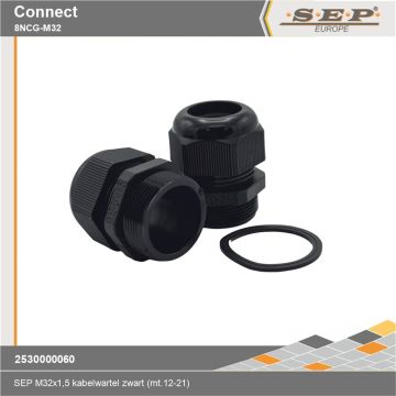SEP Connect 8NCG-M32 - kabel wartel M32x1,5 mt.12-21 - zwart RAL9005 - details